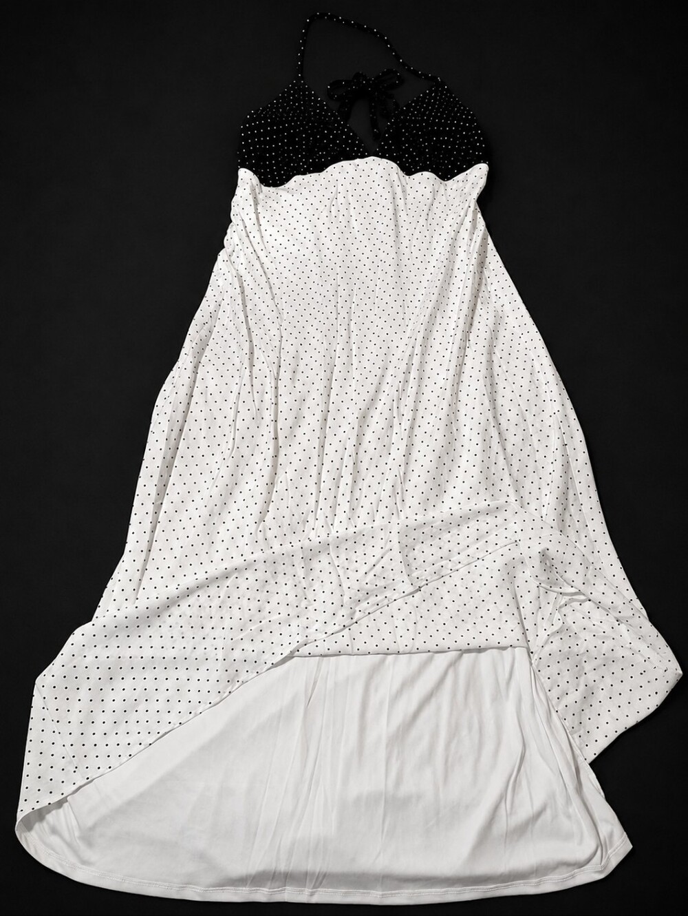 wild fable Black & White Polka Dot Strapless Halter Dress - Picture 6 of 7